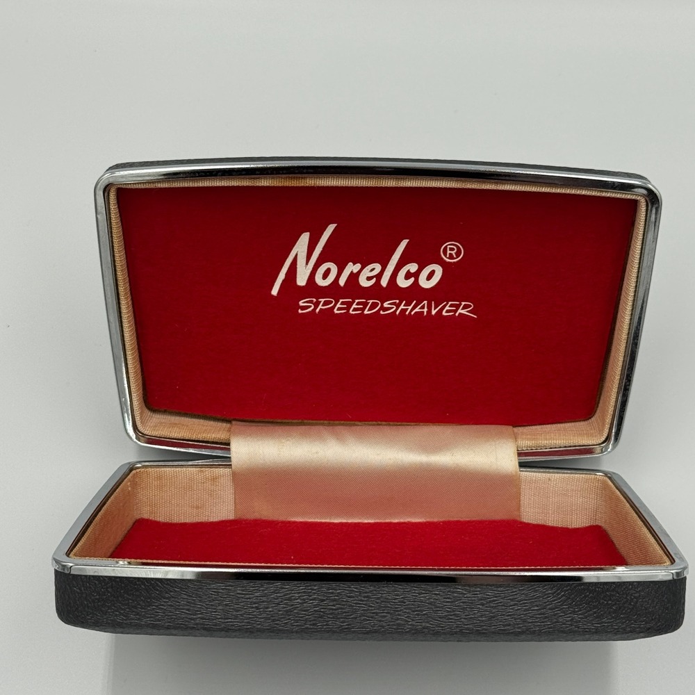Norelco‎ Speedshaver Electric Razor Travel Case Vintage Black Textured Logo Box